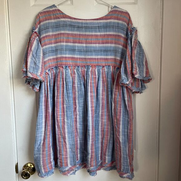 Free people Summer nights striped dress boho western bohemian lagenlook - Picture 1 of 6